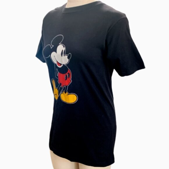 Vintage 80s Disney Character Fashions USA Mickey Mouse Tee Sz M Black #27D - Picture 4 of 7